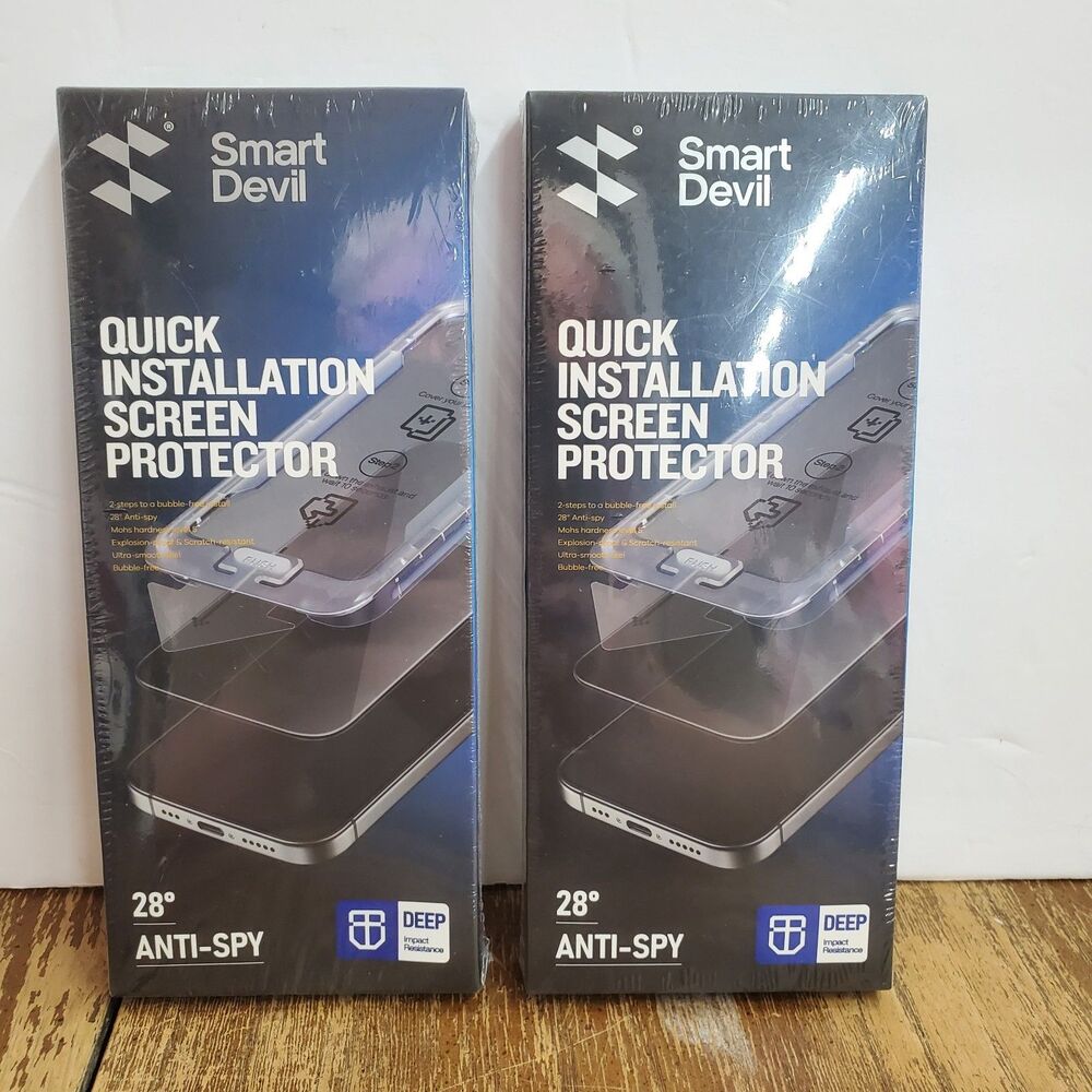 Smart Devil Privacy Screen Protector iPhone 16 Pro 28° Anti-Spy Lot of 2 Boxes
